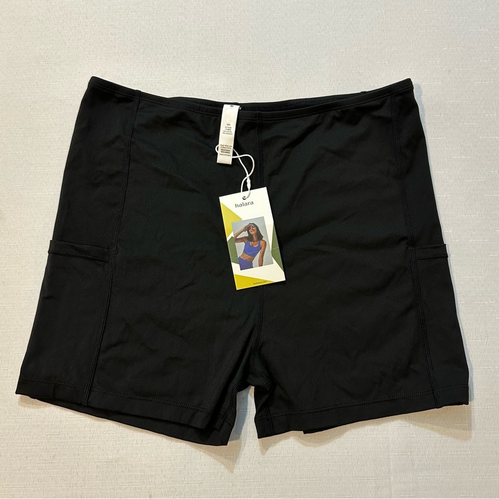 Halara Black Biker Shorts 1X NWT